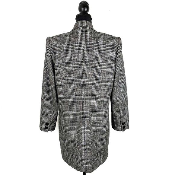 Vintage Lilli Ann Coat Blazer Union Label Black White Plaid Tweed Preppy Boho - Picture 3 of 11